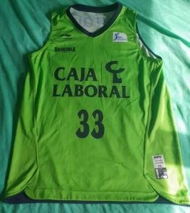 Caja Laboral Baskonia Vitoria green capital jersey 2011-2012