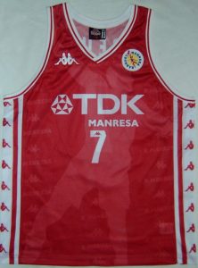 TDK Manresa 1997 – 1998 home  kit ACB champions