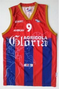Agricola Gloria Montecatini Basketball 2003 – 04 red and blue kit
