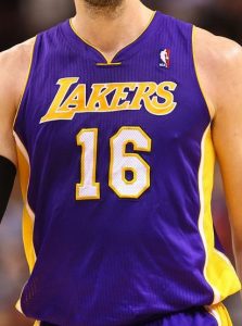 Los Angeles Lakers 2009 -10 road jersey