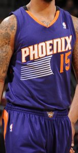 Phoenix Suns 2014 -15 road jersey